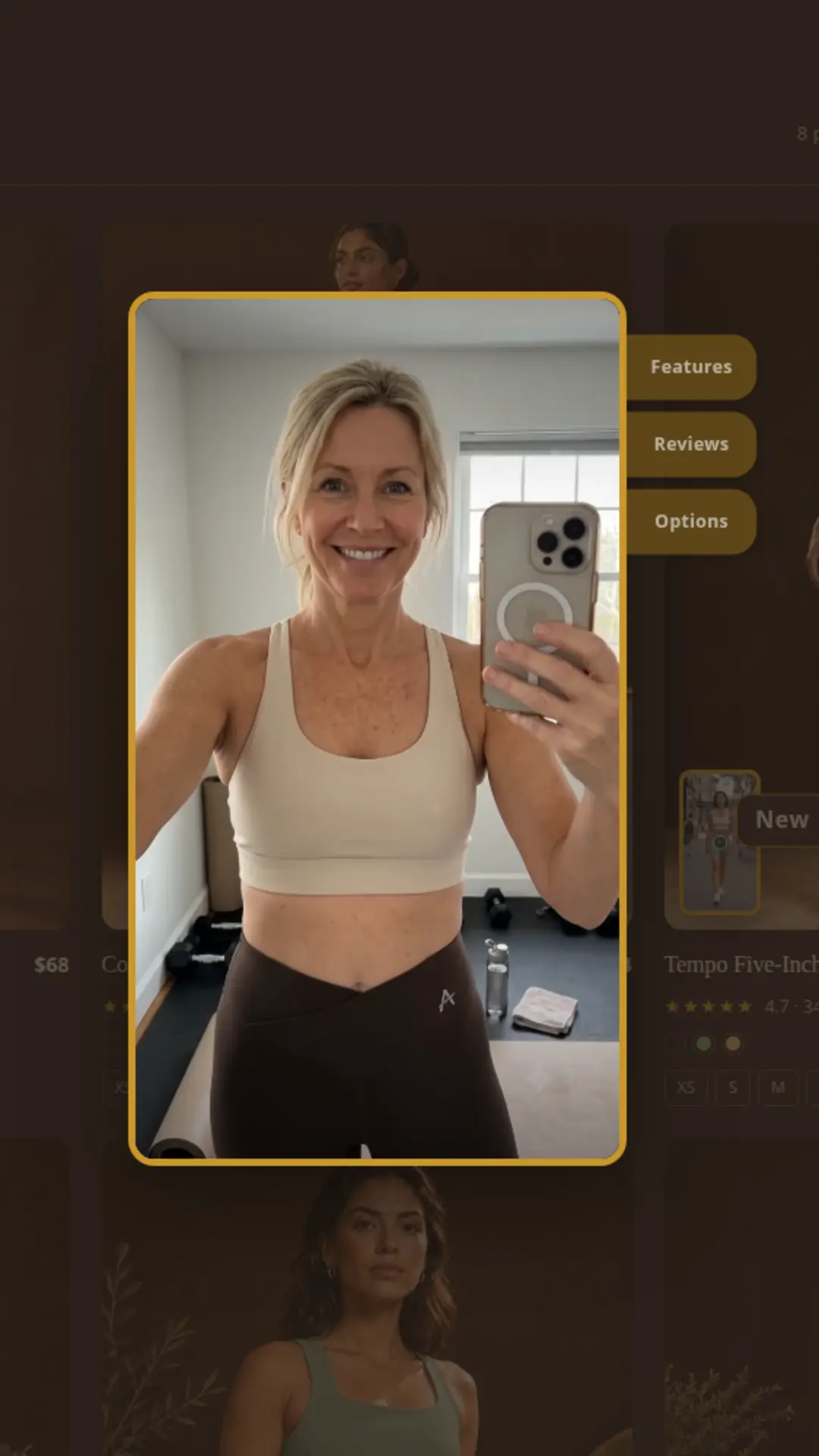 Hyper Card video cover showing a customer wearing leggings in a home gym